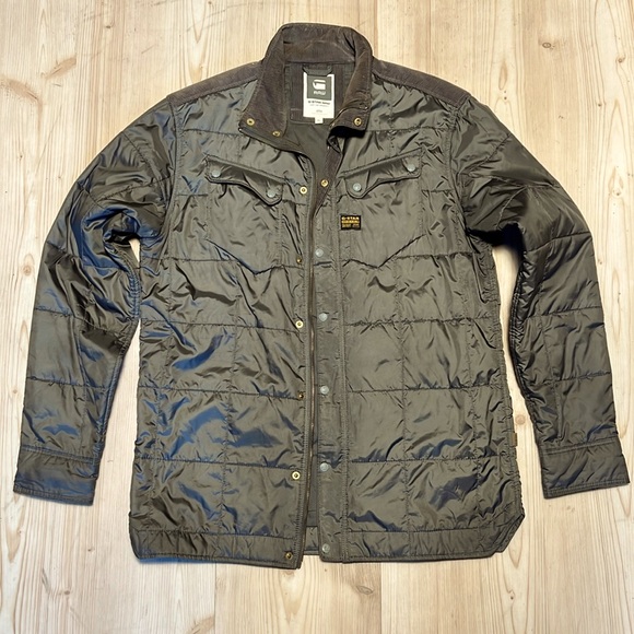 G Star Lightweight Button Zip Puffer Jacket